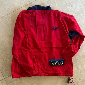 NWT retro Men’s CBS Sports red windbreaker jacket